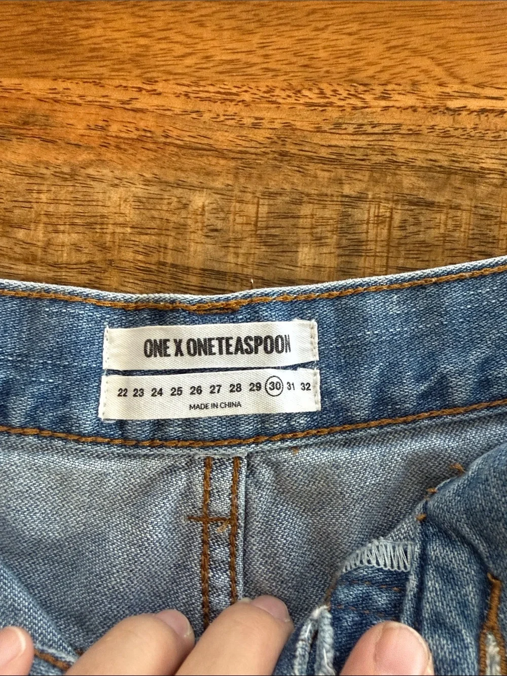 One Teaspoon Light Blue Bandits Distressed Cutoff Denim Shorts
